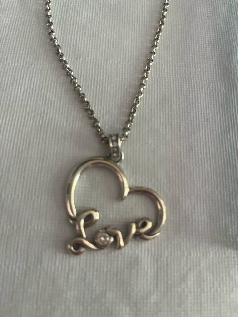 Brighton Silver Heart 'Love' Pendant Necklace